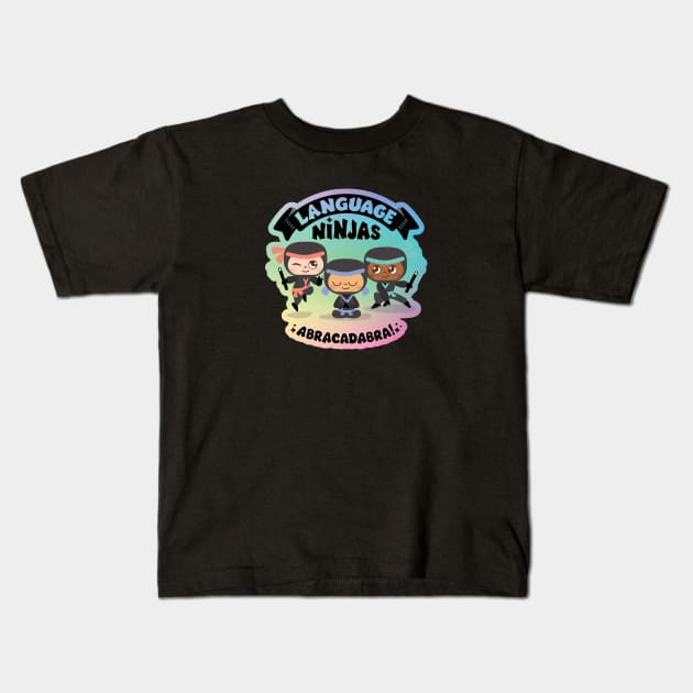 Rainbow Language Ninjas 2 Kids T-Shirt by Language Ninjas